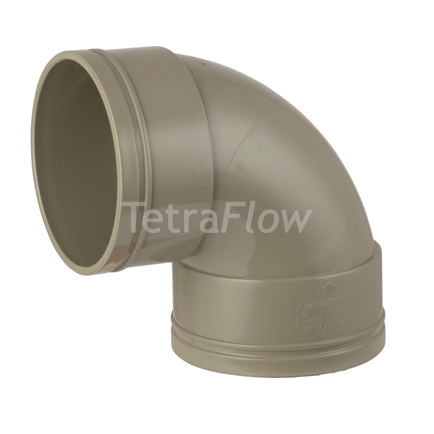 Tetraflow 110mm Solvent Soil Swept Bend 92 Double Socket Olive Grey - THE DRAINAGE DISTRIBUTION COMPANY LTD