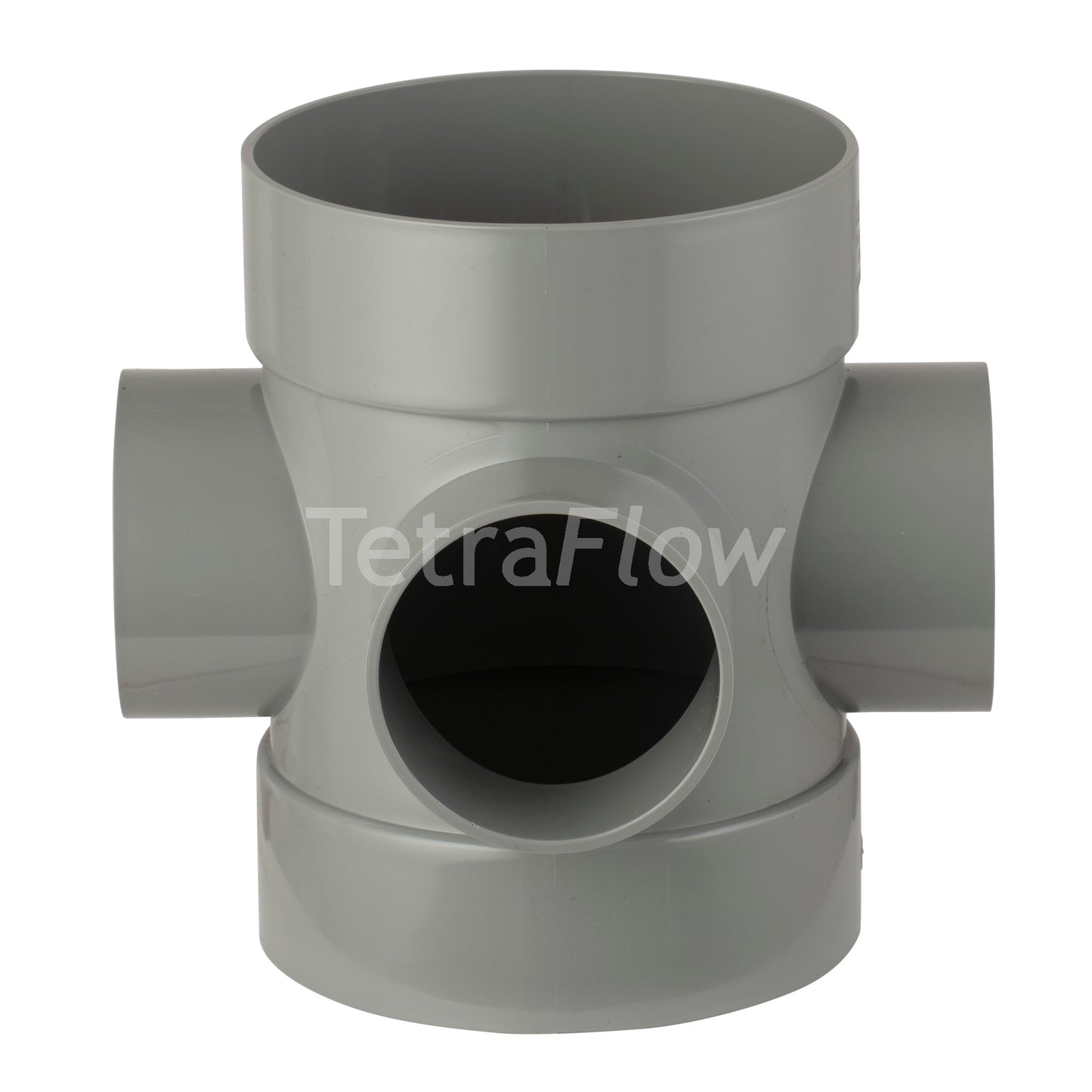 Tetraflow 110mm Push Fit Soil Short Boss Pipe Connector Grey - THE DRAINAGE DISTRIBUTION COMPANY LTD
