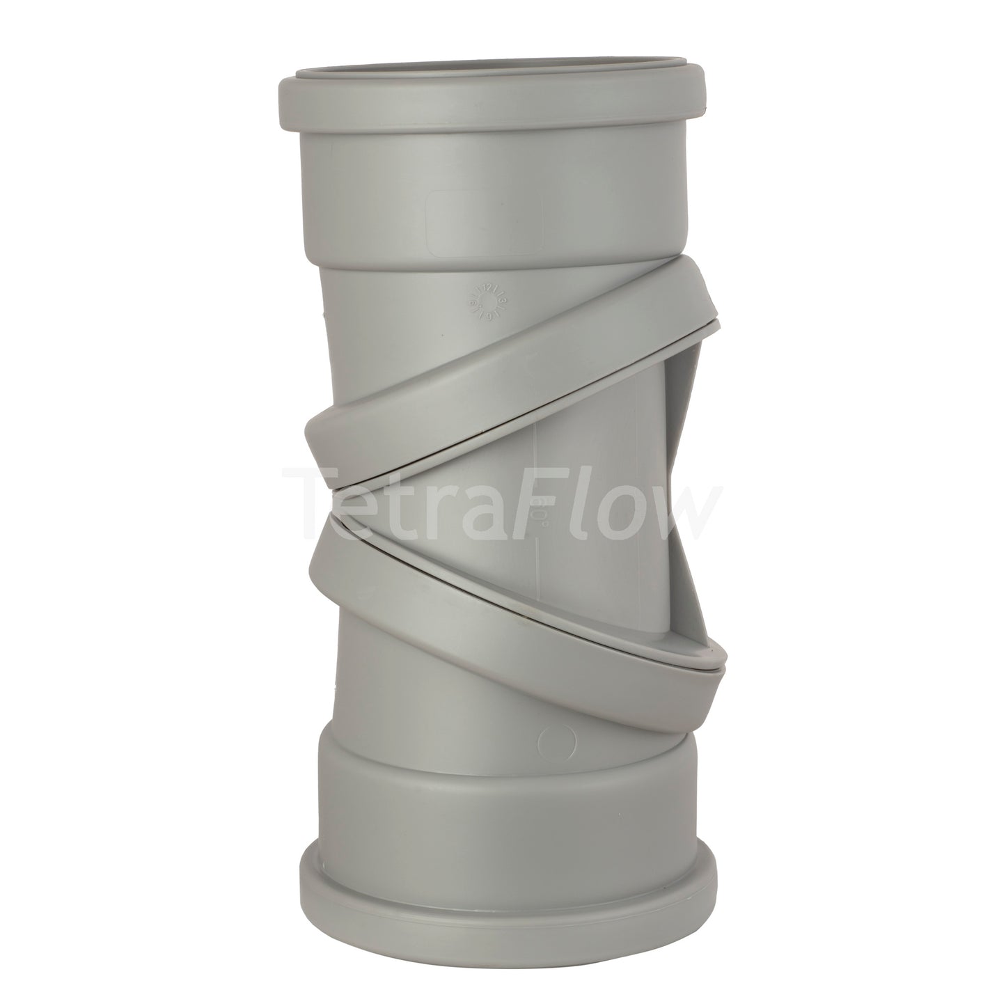 Tetraflow 110mm Push Fit Soil Adjustable 0 - 90 Bend Double Socket Grey - THE DRAINAGE DISTRIBUTION COMPANY LTD