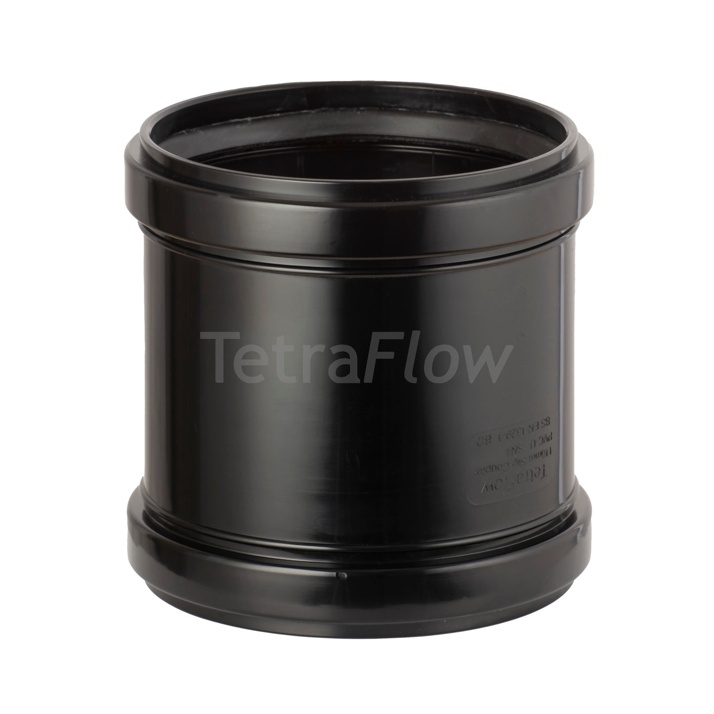 Tetraflow 110mm Push Fit Soil Slip Coupling Black - THE DRAINAGE DISTRIBUTION COMPANY LTD