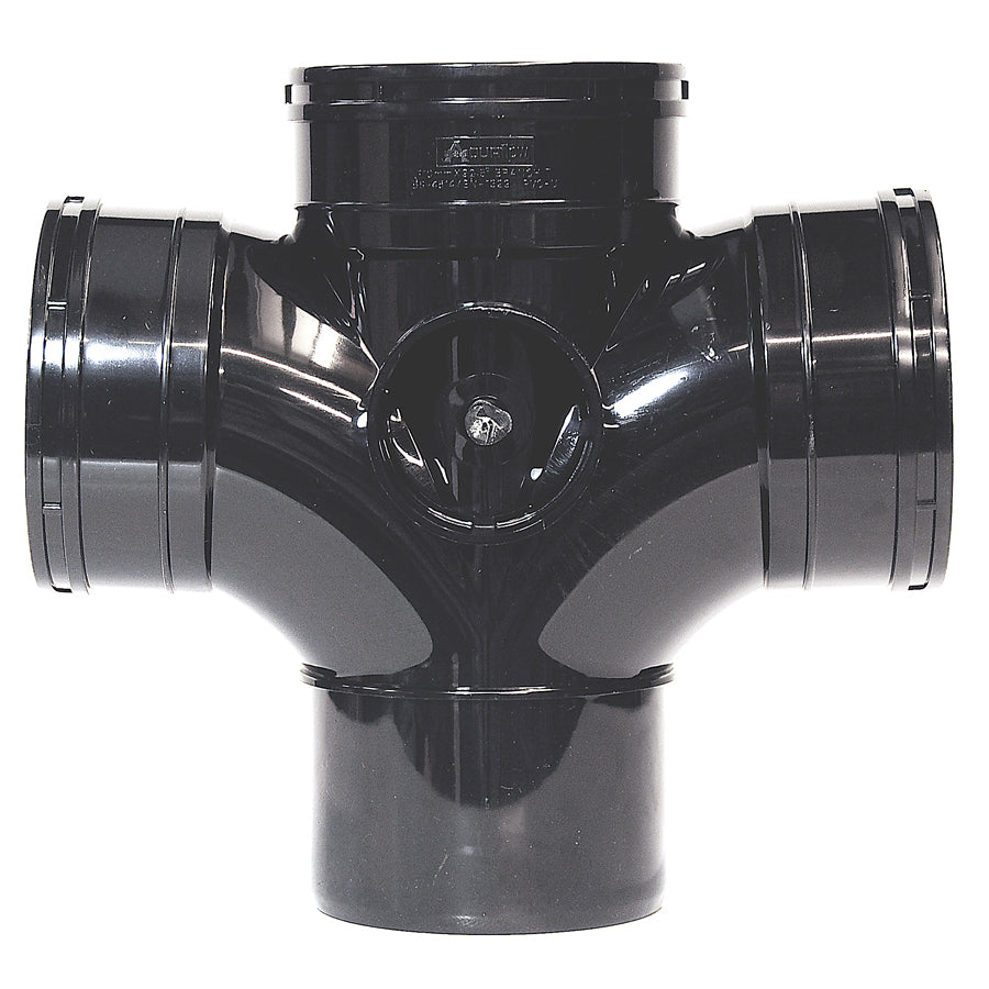 110mm Solvent Soil Double Branch 92 Black - drainagedistribution.co.uk