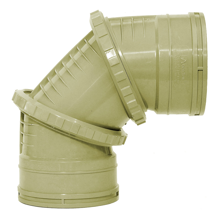 110mm Solvent Soil Adjustable bend 0 - 90 Double Socket Olive Grey - drainagedistribution.co.uk
