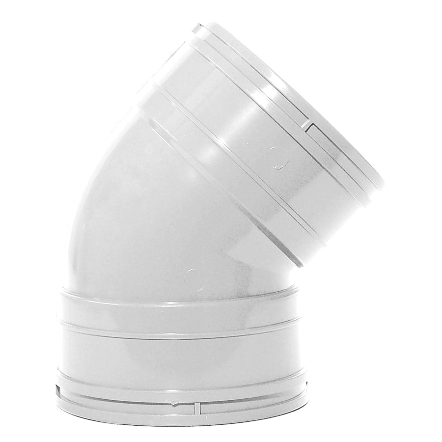 110mm Solvent Soil Bend 45 Double Socket White - drainagedistribution.co.uk