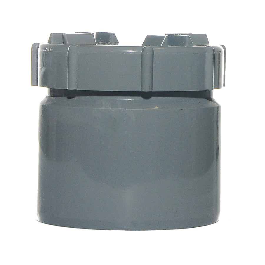 110mm Push Fit Soil Access Plug with Screw Cap Grey - drainagedistribution.co.uk