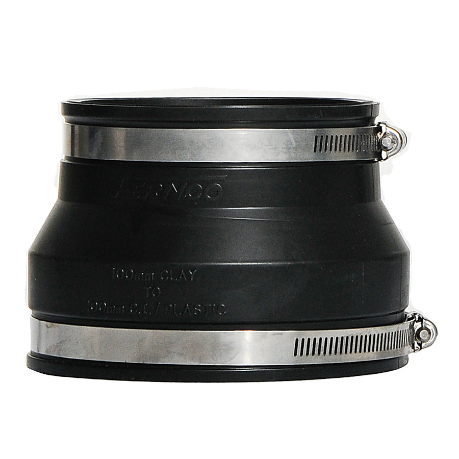 Flexible Rubber 4 Clay to 4 Plastic Adaptor - drainagedistribution.co.uk