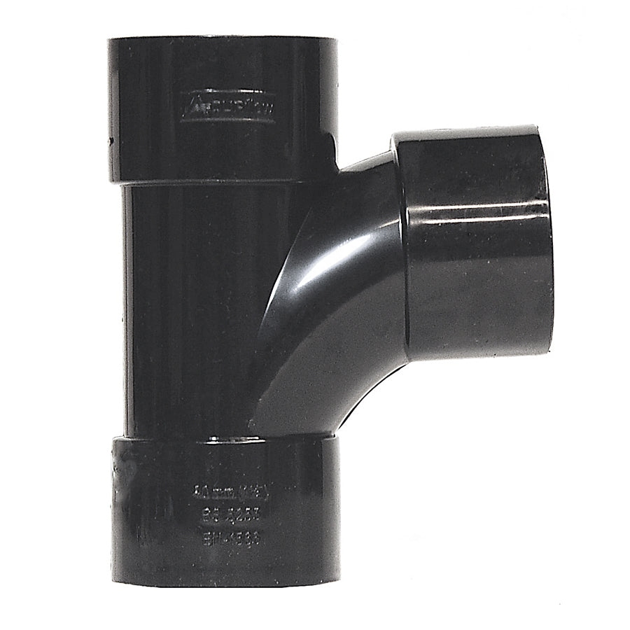 40mm Solvent Waste Branch 92 Triple Socket Black - drainagedistribution.co.uk