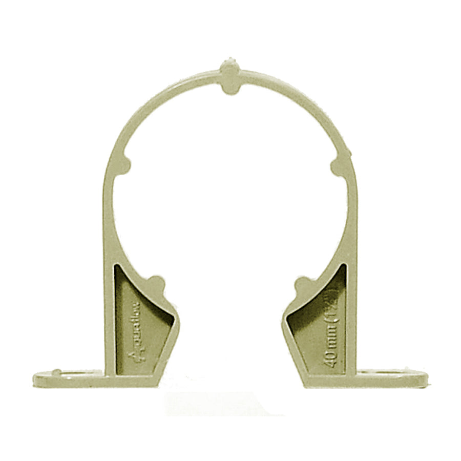 32mm Solvent Waste Pipe Support Bracket Olive Grey - drainagedistribution.co.uk