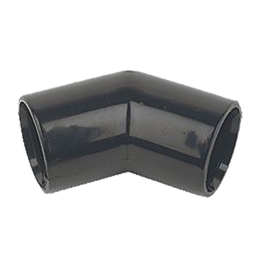 Solvent Weld Overflow Bend 45 Black - drainagedistribution.co.uk