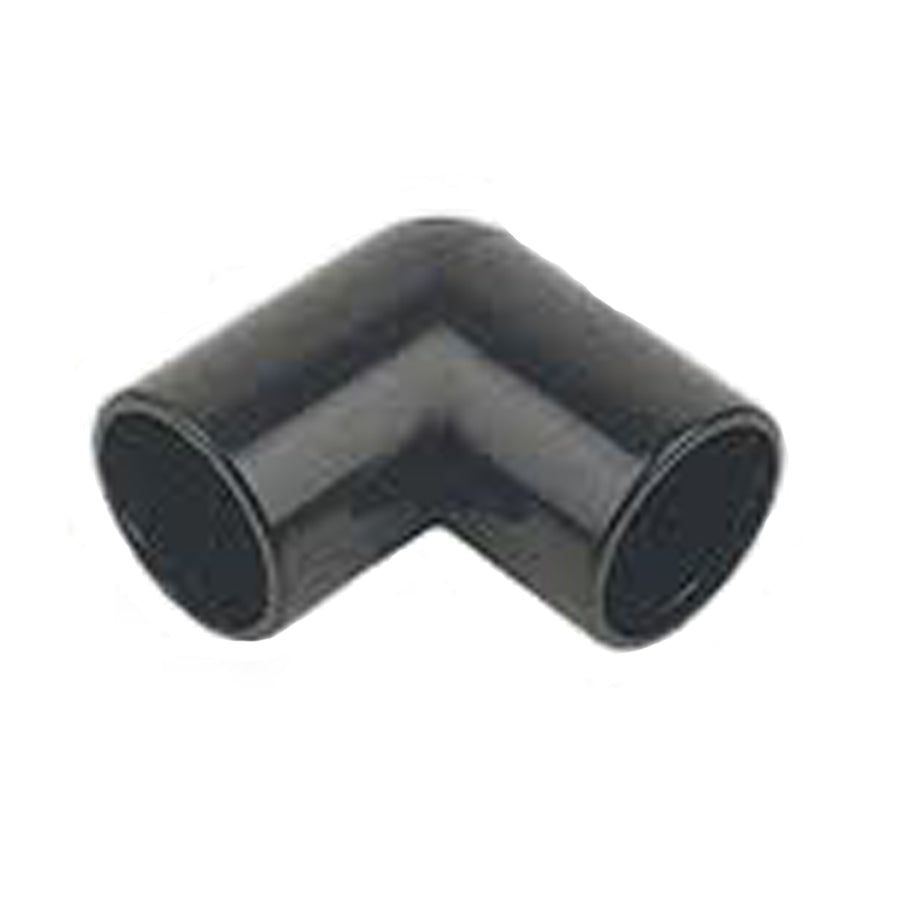 Solvent Weld Overflow 90 Bend Black - drainagedistribution.co.uk