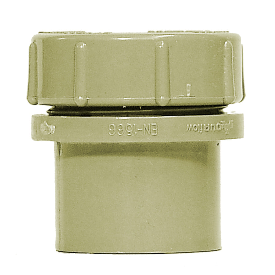 40mm Solvent Waste Access Plug with Screw Cap Olive Grey - drainagedistribution.co.uk