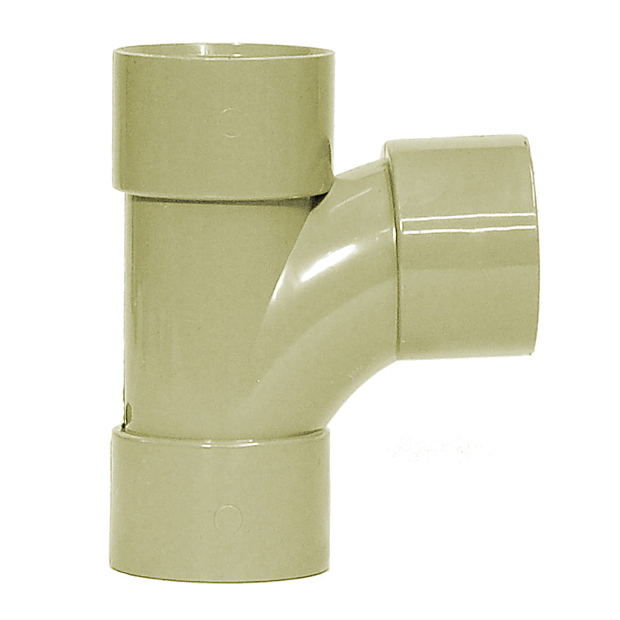 40mm Solvent Waste Branch 92 Triple Socket Olive Grey - drainagedistribution.co.uk