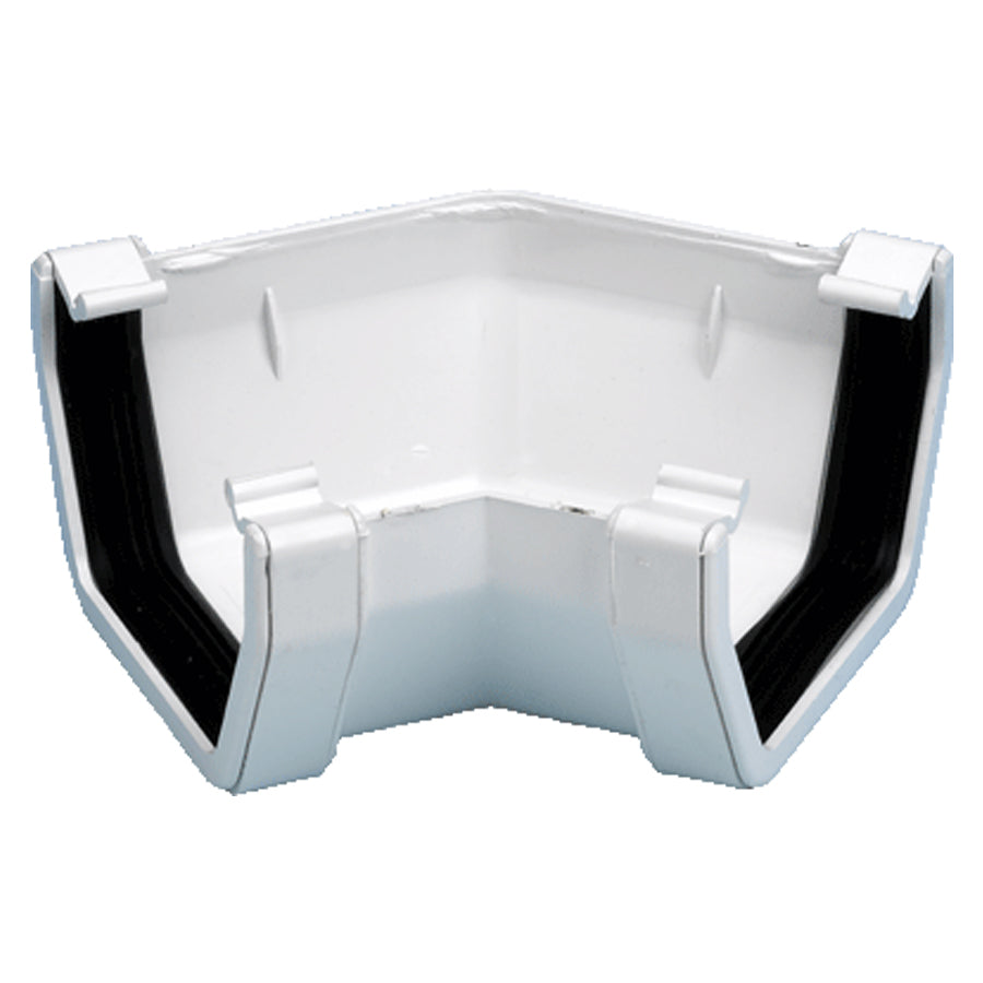 Square Line Rainwater 120 Angle White - drainagedistribution.co.uk