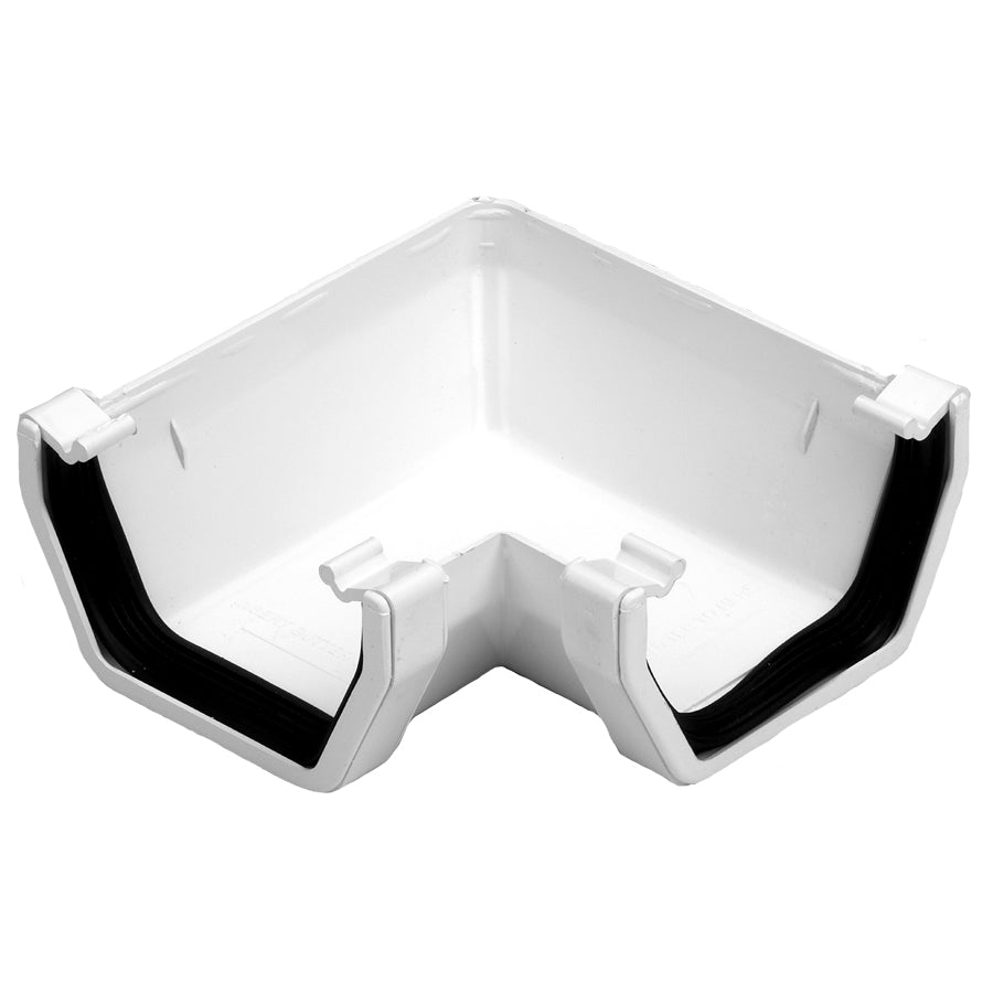 Square Line Rainwater 90 Angle White - drainagedistribution.co.uk