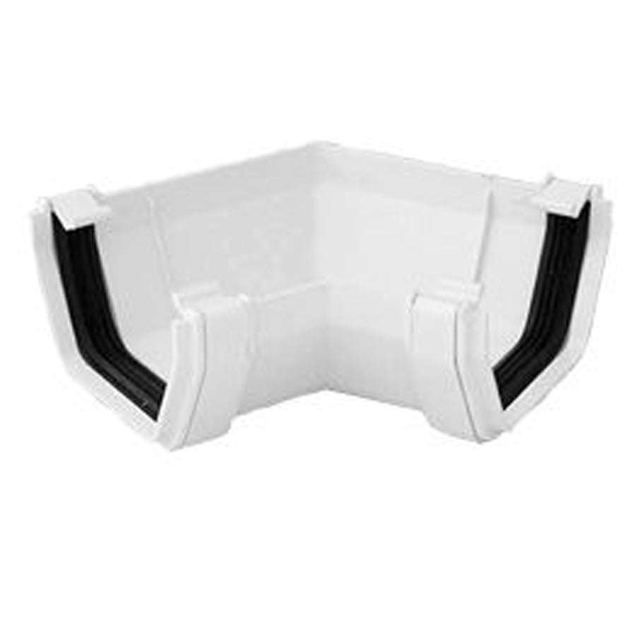 Square Line Rainwater 135 Angle White - drainagedistribution.co.uk