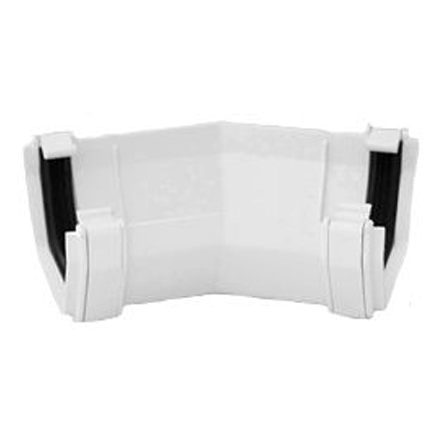 Square Line Rainwater 150 Angle White - drainagedistribution.co.uk