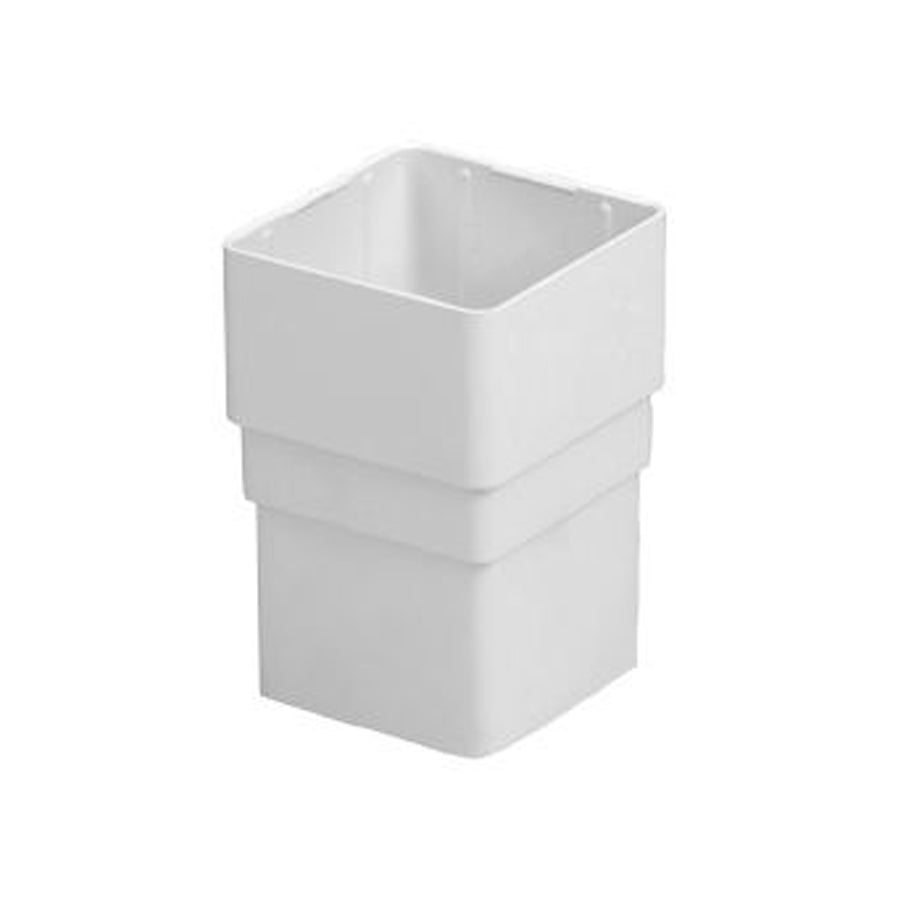Square Line Rainwater Pipe Socket White - drainagedistribution.co.uk