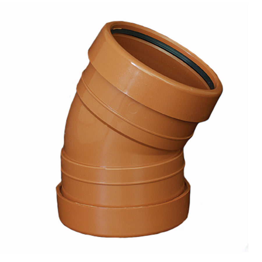 Underground Soil Pipe 160mm Bend 30° Double Socket - drainagedistribution.co.uk