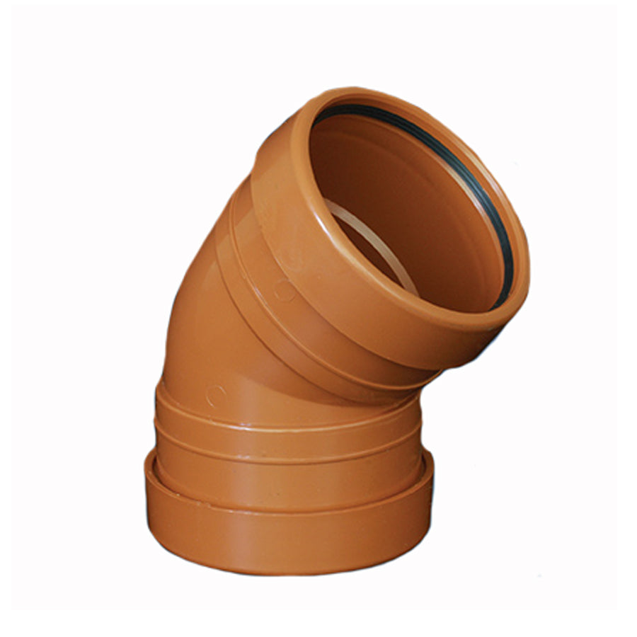 Underground Soil Pipe 110mm Bend 45° Double Socket - THE DRAINAGE DISTRIBUTION COMPANY