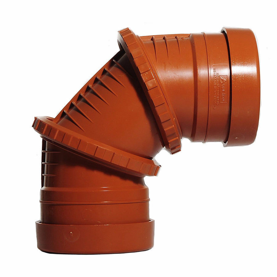 Underground Soil Pipe 110mm Adjustable Bend 0° - 90° - drainagedistribution.co.uk