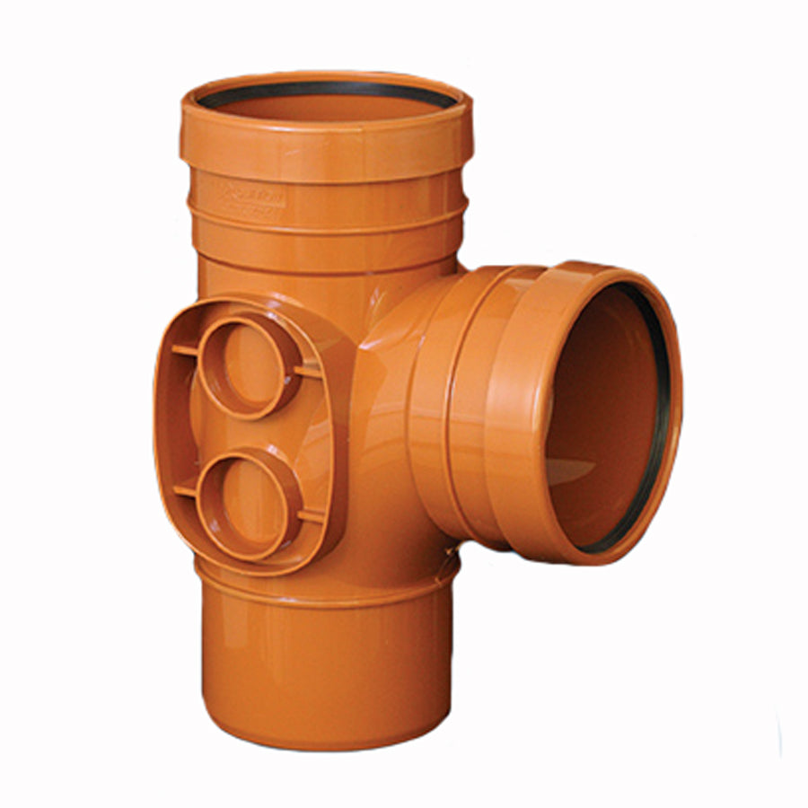Underground Soil Pipe 160mm Branch 92° Double Socket/Spigot - drainagedistribution.co.uk