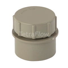 Tetraflow 110mm Solvent Soil Access Plug with Screw Cap Olive Grey