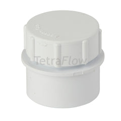 Tetraflow 50mm Solvent Waste Access Plug with Screw Cap White