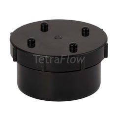 Tetraflow 110mm Solvent Soil Access Plug with Screw Cap Black