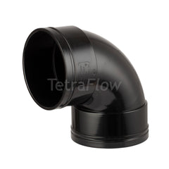 Tetraflow 110mm Solvent Soil Swept Bend 92 Double Socket Black