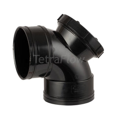 Tetraflow 110mm Solvent Soil Access Door Bend 92 Double Socket Black