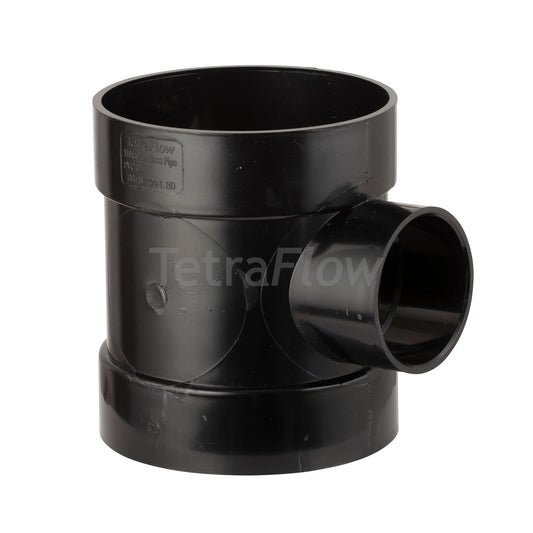 Tetraflow 110mm Solvent Soil Short Boss Pipe Connector Black 1 x 50mm Boss Pipe - THE DRAINAGE DISTRIBUTION COMPANY LTD