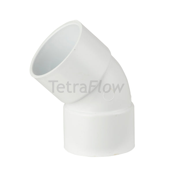 Tetraflow 40mm Solvent Waste Bend 45 White