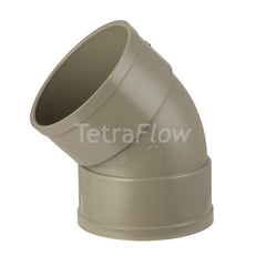 Tetraflow 110mm Solvent Soil Bend 45 Double Socket Olive Grey