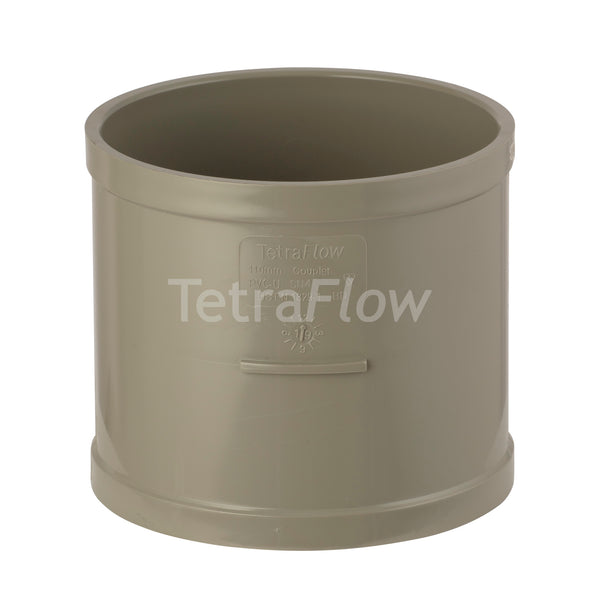 Tetraflow 110mm Solvent Soil Straight Coupling Olive Grey