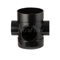 Tetraflow 110mm Solvent Soil Short Boss Pipe Connector Black