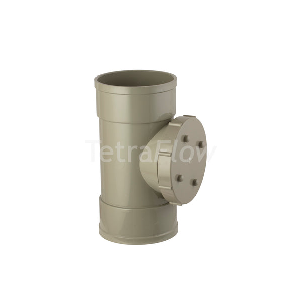 Tetraflow 110mm Solvent Soil Access Door Coupling Olive Grey