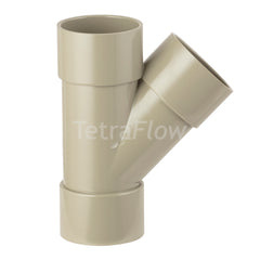 Tetraflow 50mm Solvent Waste Branch 45 Triple Socket Olive Grey