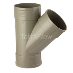 Tetraflow 110mm Solvent Soil Branch 135 Triple Socket Olive Grey