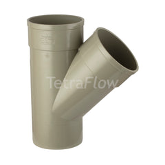 Tetraflow 110mm Solvent Soil 135 Branch Spigot/Triple Socket Olive Grey