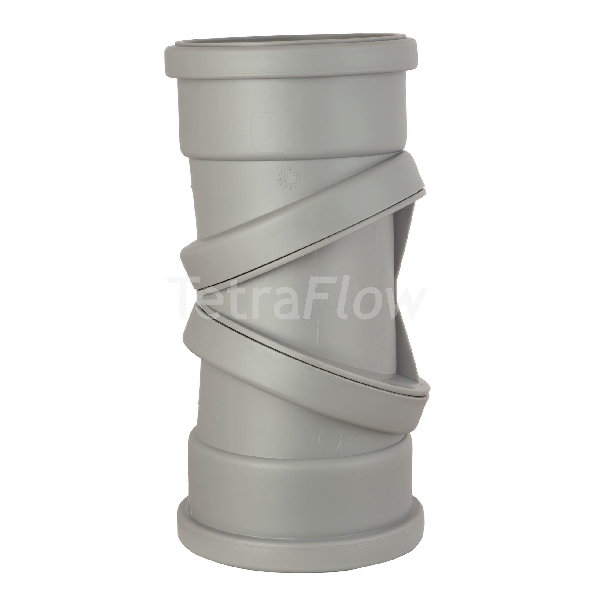 Tetraflow 110mm Push Fit Soil Adjustable 0 - 90 Bend Double Socket Grey - THE DRAINAGE DISTRIBUTION COMPANY LTD