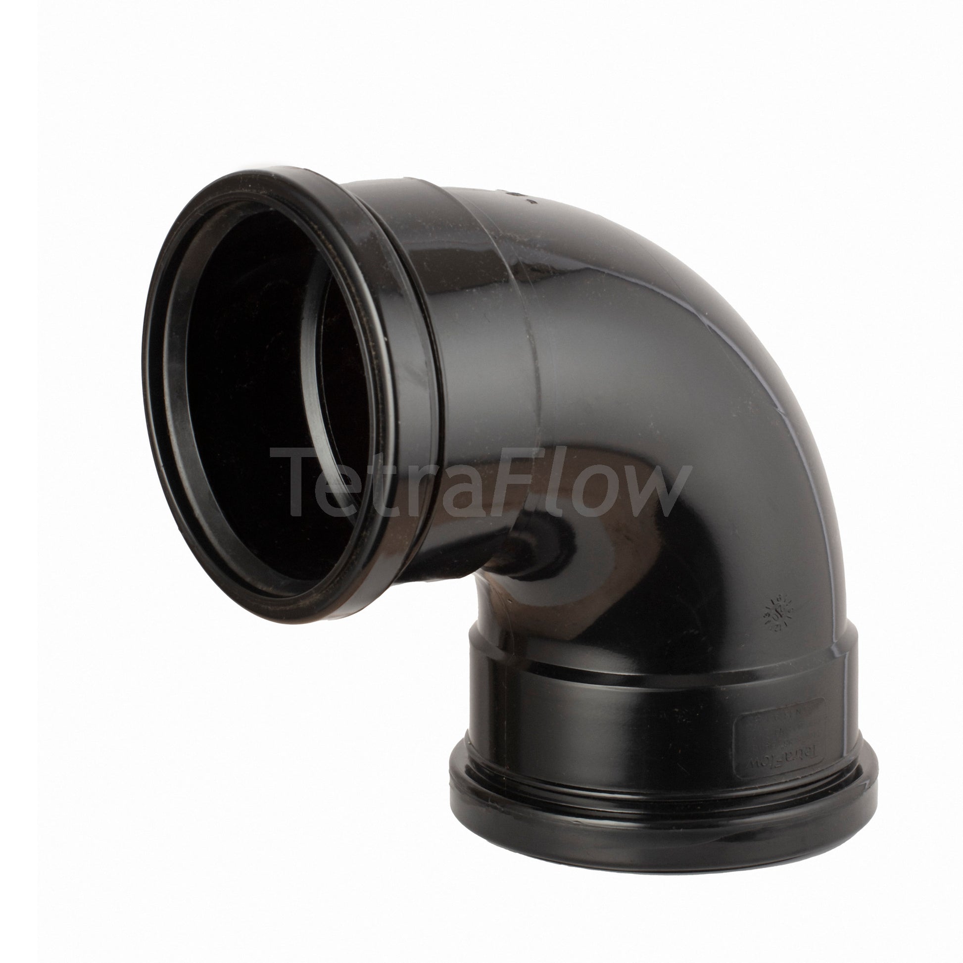Tetraflow 110mm Push Fit Soil 92 Bend Double Socket Black - THE DRAINAGE DISTRIBUTION COMPANY LTD