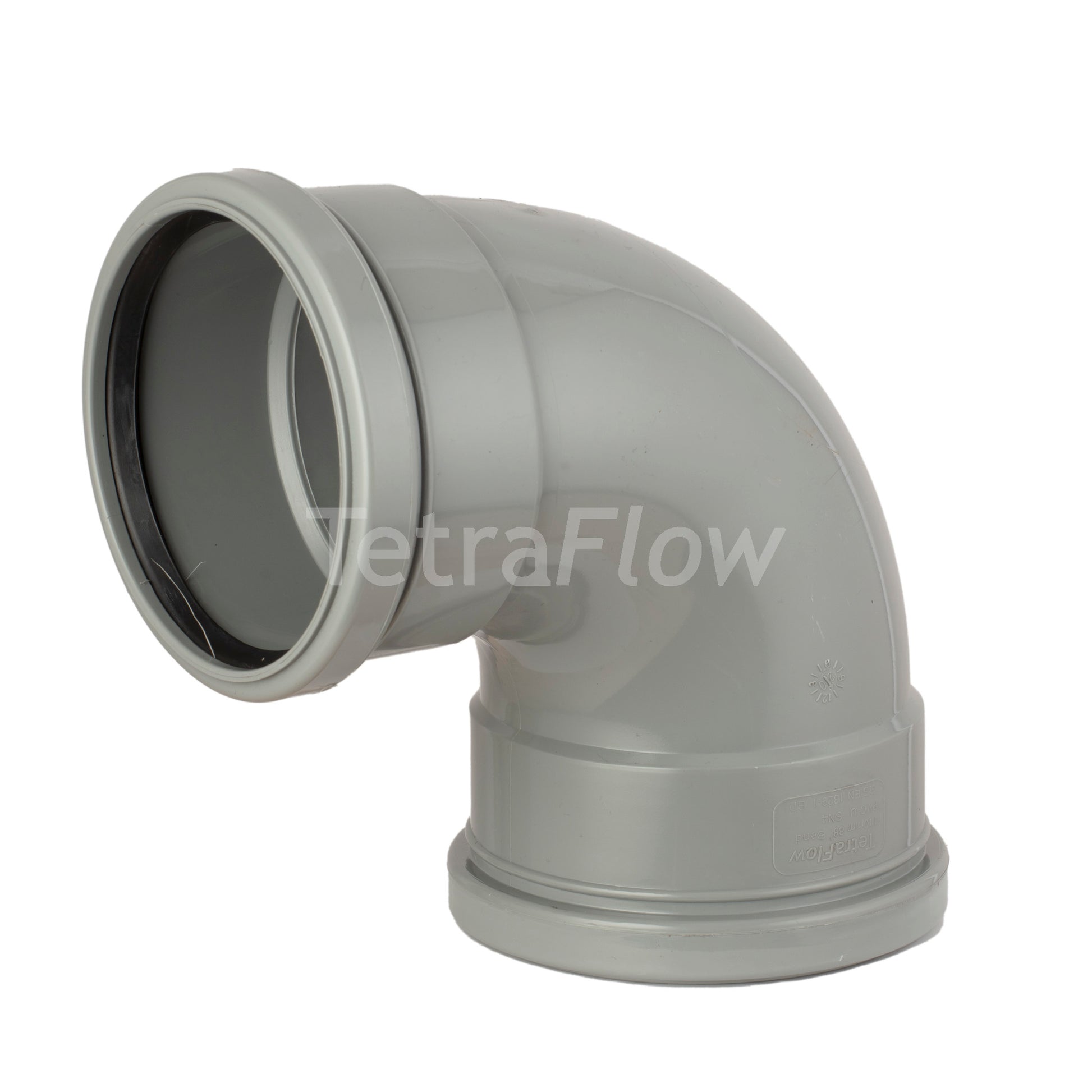 Tetraflow 110mm Push Fit Soil 92 Bend Double Socket Grey - THE DRAINAGE DISTRIBUTION COMPANY LTD