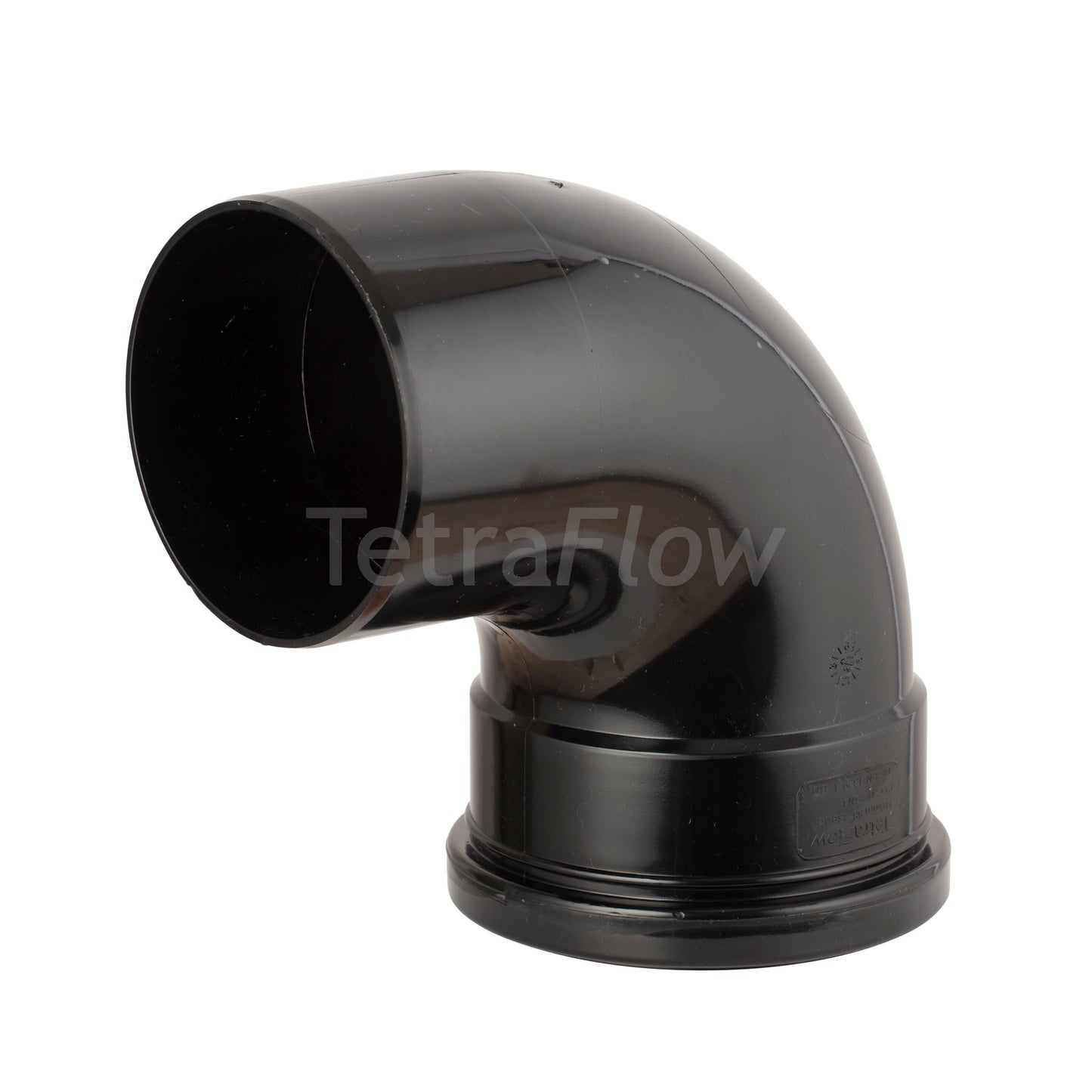 Tetraflow 110mm Push Fit Soil 92 Bend Single Socket/Spigot Black - THE DRAINAGE DISTRIBUTION COMPANY LTD