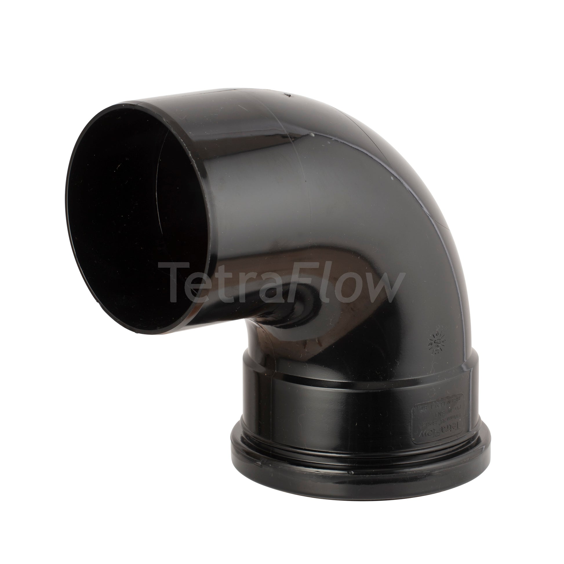 Tetraflow 110mm Push Fit Soil 92 Bend Single Socket/Spigot Black - THE DRAINAGE DISTRIBUTION COMPANY LTD