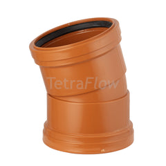 Tetraflow Underground Soil Pipe 110mm Bend 15° Double Socket