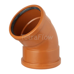 Tetraflow Underground Soil Pipe 110mm Bend 45° Double Socket