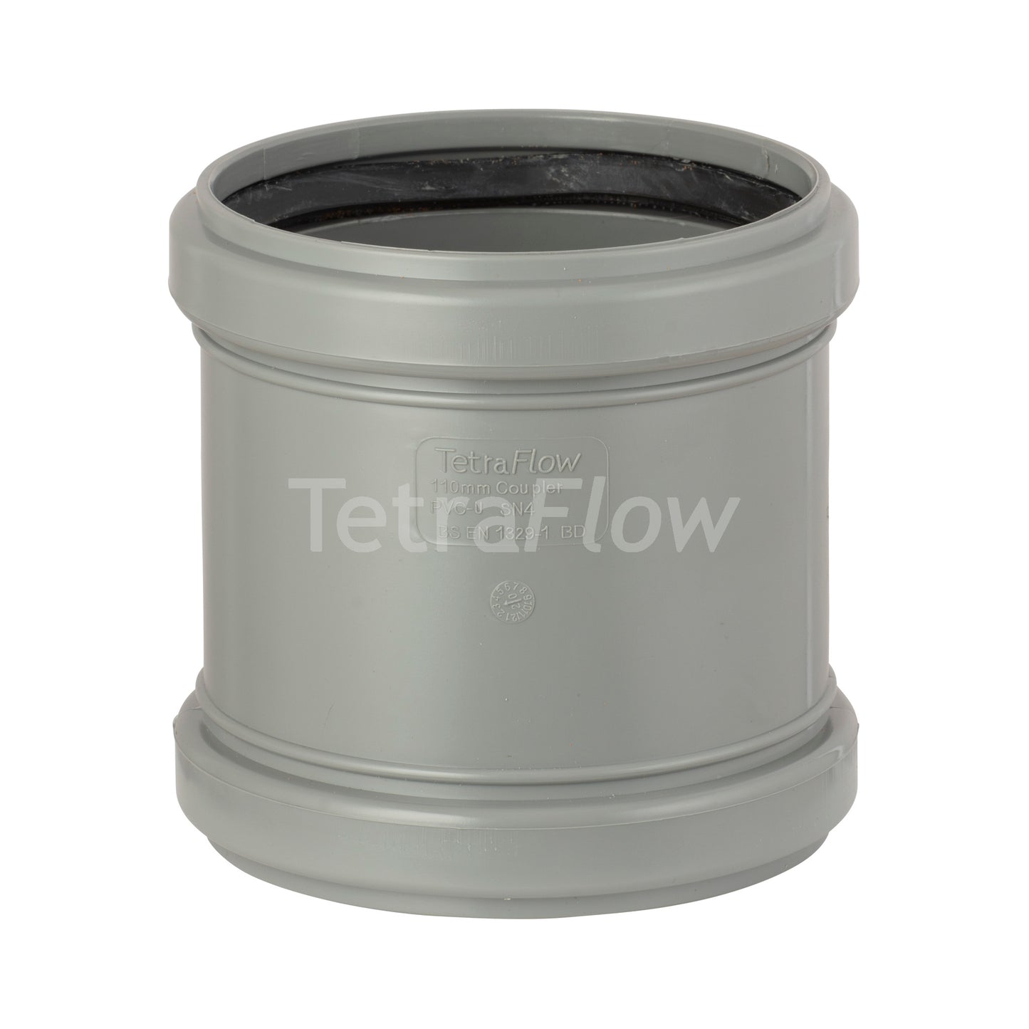 Tetraflow 110mm Push Fit Soil Coupling Grey - THE DRAINAGE DISTRIBUTION COMPANY LTD