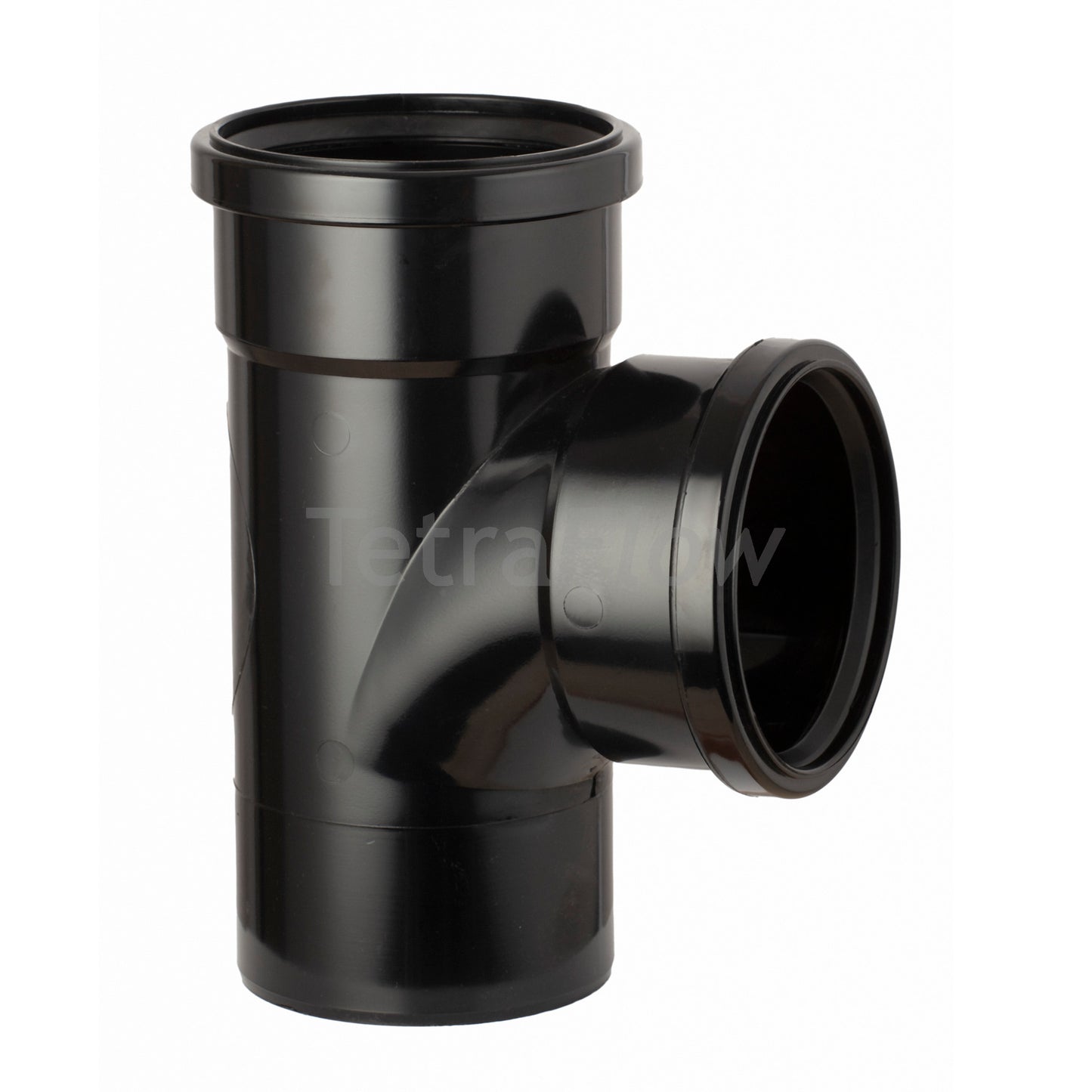 Tetraflow 110mm Push Fit Soil Branch 92 Spigot/Double Socket Black - THE DRAINAGE DISTRIBUTION COMPANY LTD