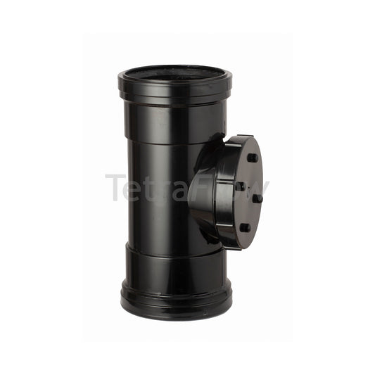 Tetraflow 110mm Push Fit Soil Access Pipe Black - THE DRAINAGE DISTRIBUTION COMPANY LTD