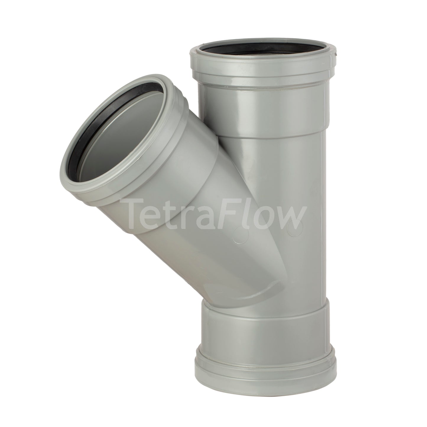 Tetraflow 110mm Push Fit Soil Branch 135 Triple Socket Grey - THE DRAINAGE DISTRIBUTION COMPANY LTD