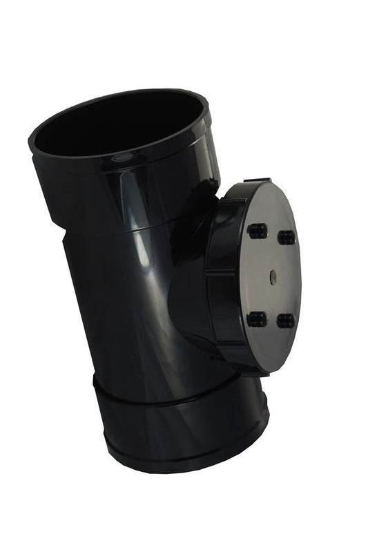 Tetraflow 110mm Solvent Soil Access Door Coupling Black